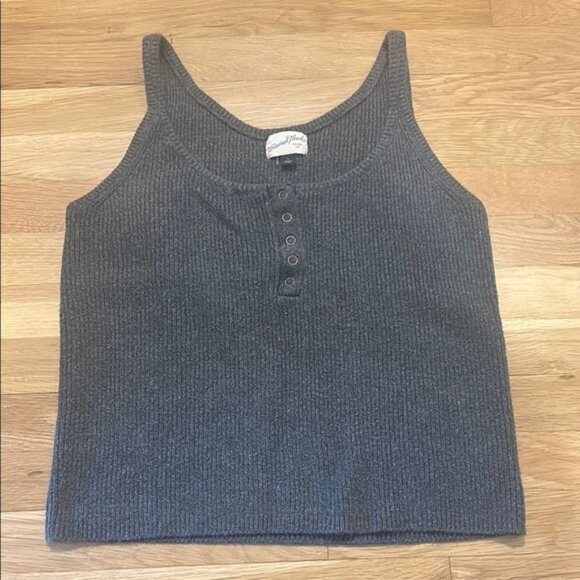 Universal Thread Grey Ribbed Tank Top Sweater - Picture 1 of 3